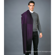 100% Men′s Wool Scarf in Solid Color Jacquare Wool Scarf